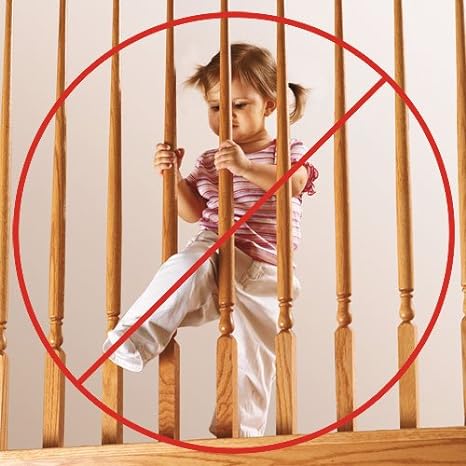 Kidkusion Indoor/Outdoor Banister Guard | Made in USA | Clear | Child and Pet Safety Barrier