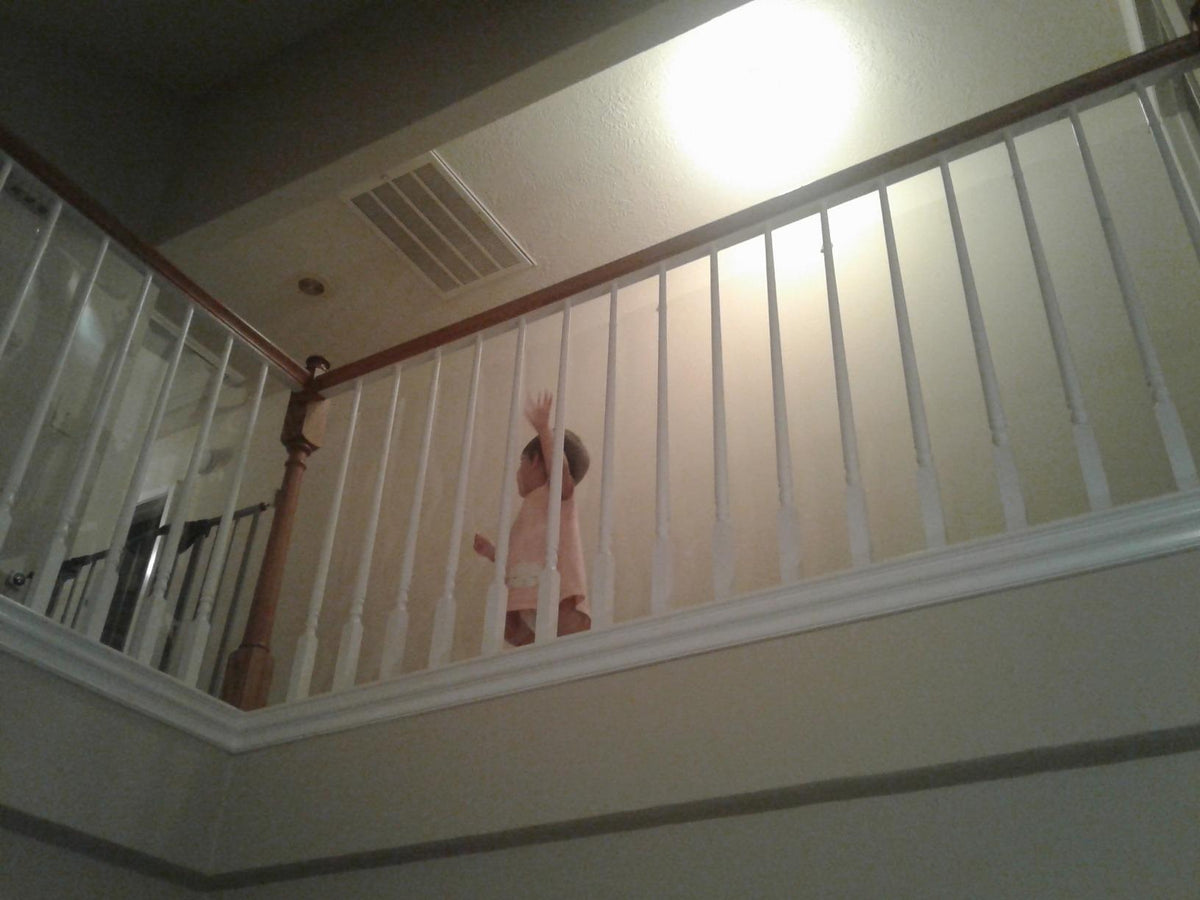 Kidkusion Indoor/Outdoor Banister Guard | Made in USA | Clear | Child and Pet Safety Barrier
