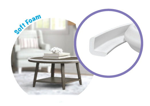 Kidkusion Baby Proof Edge Guards for Safety | Made in The USA | Edge Protectors for Furniture, Tables, Fireplaces | Heavy Duty Tape Included